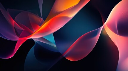 Abstract Composition with Overlapping Colored Transparent Curves