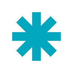 Bold star icon. Abstract figure in a flat shape. A modern element of brutalism, this design works well for various uses, including branding and contemporary art projects.