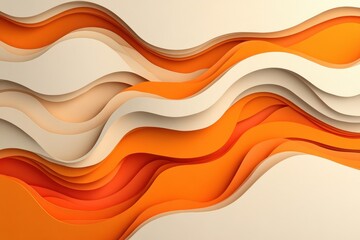 Obraz premium Abstract orange and beige waves layered design. Ideal for backgrounds, presentations, and modern designs.