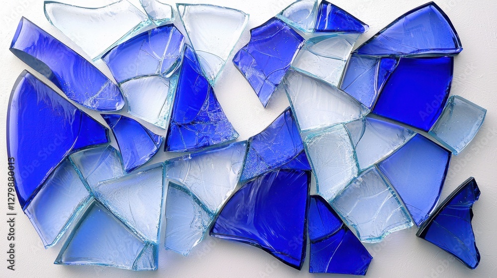Aufkleber a detailed broken glass background with high transparency and sharp realistic cracks.