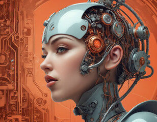 young woman with headphones