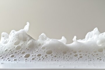 Creamy and foamy bubbles cascading downwards with peaks in the image