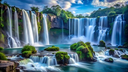 Obraz premium Majestic Waterfall Landscape