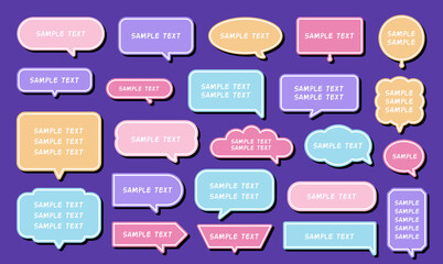Simple speech bubbles for simple text, speech bubbles in decoration or in designs of various shapes