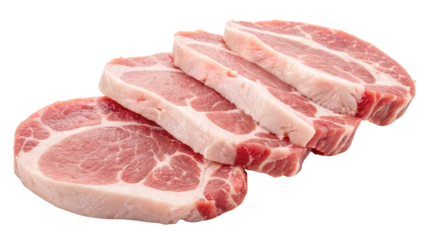 Freshly cut pork meat boneless and tender with natural pink color and rich texture perfect for cooking on transparent background PNG
