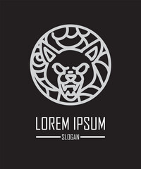 emblem tiger logo icon for halloween sign