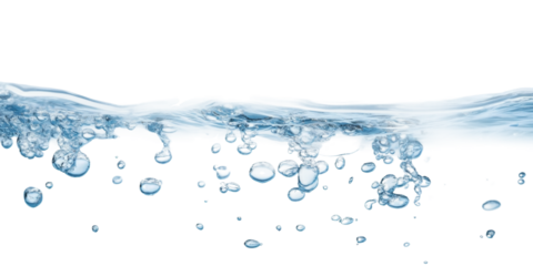 Bubbles rising in clear water studio png with transparency background creative concept high-resolution environment