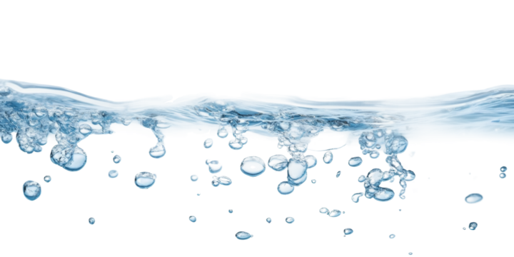 Bubbles rising in clear water studio png with transparency background creative concept high-resolution environment