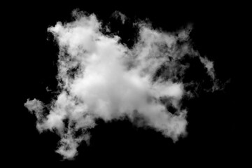 white fluffy cloud isolated black background. concept effect design smoke fog, smog cloudy cutout. abstract cloud, mist overlay on Sky Summer. grey dark storm condensation