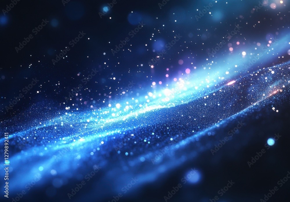 Poster abstract cosmic background with sparkling bokeh lights and shimmering particles creating a mesmerizi