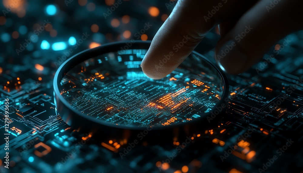 Leinwandbilder cybersecurity expert troubleshooting system errors