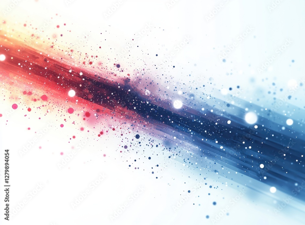 Poster abstract gradient background with vibrant colors and dynamic lines, featuring soft glowing particles