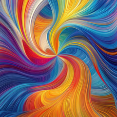 Vibrant swirling rainbow energy with a fractal floral glow