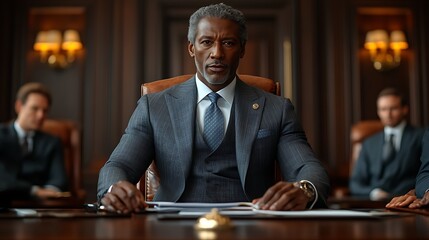 Serious Businessman in Meeting, Formal Setting
