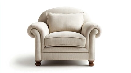 Cozy Reading Nook Chair on White Background