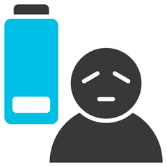 Fatigue Glyph Blue Grey Icon