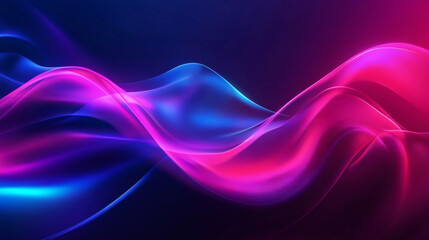 Obraz premium Abstract Neon Light Streaks Curved in Dynamic Motion