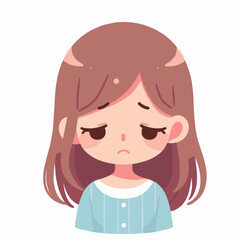 An emotional illustration of a sad woman sitting alone, conveying feelings of sorrow and loneliness. Perfect for mental health awareness campaigns, heartbreak-related content.