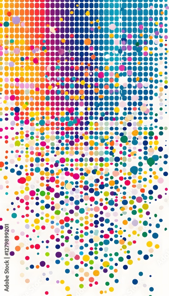 Poster colorful confetti background with various colors and different shapes