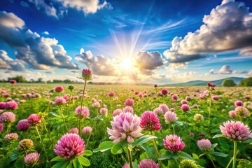 Fototapeta premium Immerse yourself in nature's vibrant green: a clover field album.
