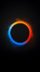 Abstract fiery circle, dark background
