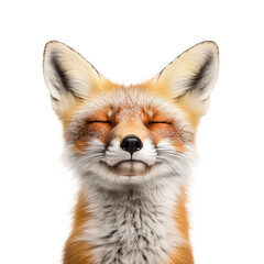 Obraz premium Fox with closed eyes isolated on transparent background