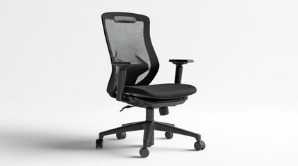 Minimalist Ergonomic Office Chair on White Background