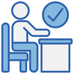 Ergonomic Blue White Icon