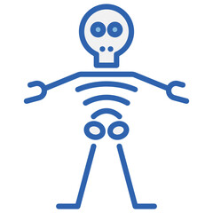 Skeleton Blue White Icon