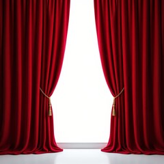 Opulent red velvet curtains with gold tiebacks
