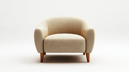 Fototapeta premium Modern Accent Chair on White Background