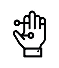 AI and Human Robotic hand icon