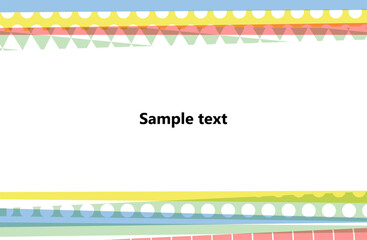 カラフルなジオメトリックパターンのボーダーフレーム