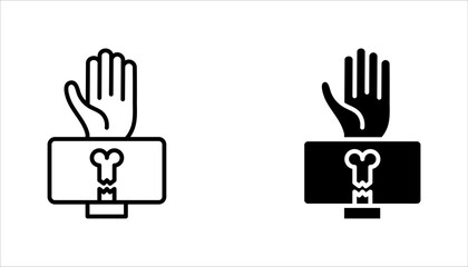 broken bone icon set, Fractured human bone. Crack or break. vector illustration on white background