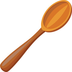Wooden Spoon isolated on white background vector art illustration