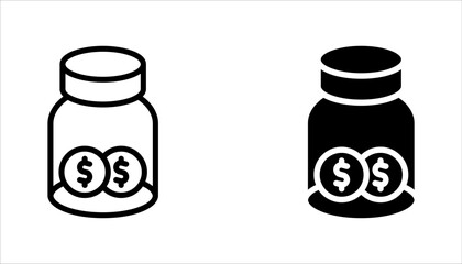 Emergency Fund Icon set, Save savings. Financial aid management. vector illustration on white background