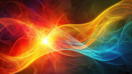 Obraz premium vibrant explosion of color in abstract shapes creates dynamic visual experience