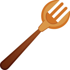 Wooden Spoon isolated on white background vector art illustration