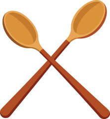 Wooden Spoon isolated on white background vector art illustration