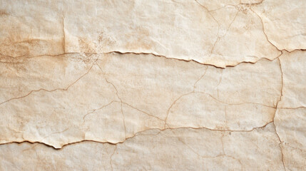 Old paper texture with cracks and creases, showcasing vintage look and feel. Ideal for backgrounds, art projects, or historical themes
