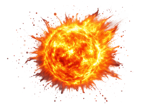 fireball isolated on white background