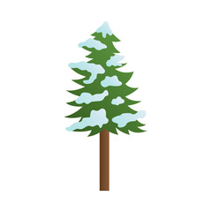 Snowy Landscape Element Evergreen Tree