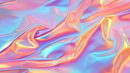 Obraz premium holographic texture with smooth iridescent gradients, shifting pastel colors, reflective and glossy