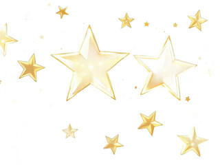 golden stars isolated on white background
