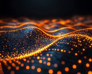 Abstract Orange Waves Digital Background