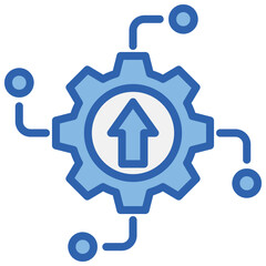 Distribution Development Blue White Icon