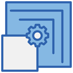 Scalability Blue White Icon