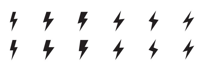 flash lightning bolt icon. Electric power symbol. Power energy sign, vector illustration