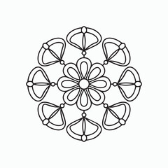 Fototapeta premium abstract mandala floral ornament illustration. mandala line art