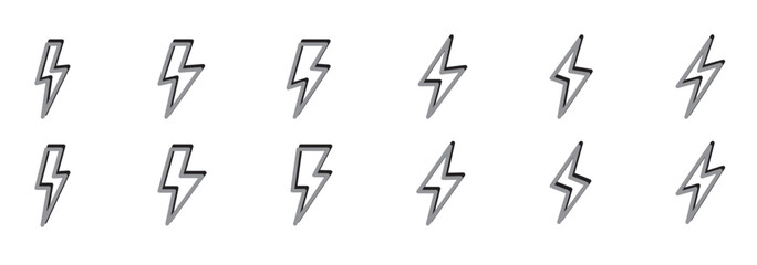flash lightning bolt icon. Electric power symbol. Power energy sign, vector illustration